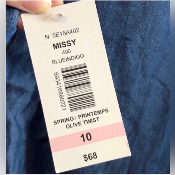 Alia Denim-Look Blue Utility Jacket, Size 10, NWT - Picture 10 of 10